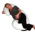 Living Healthy Products Living Healthy Products COMC-wht-jr1 White Jersey Replacement Cover Blue For Comfort Body Pillow COMC-wht-jr1